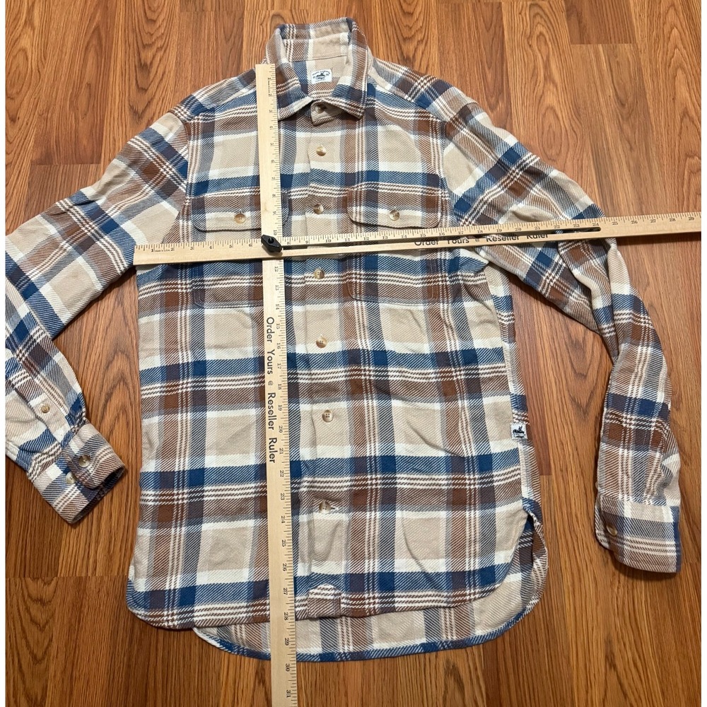 Atlantic Rancher Shirt Mens Medium Plaid Linen Blend Workwear Button Front - Picture 11 of 13